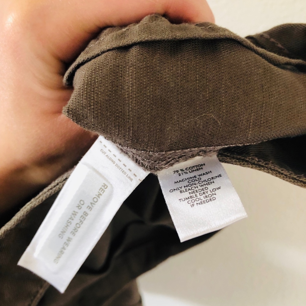 Loft Brown Linen Roll Shorts 2 - Picture 3 of 3